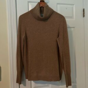 White & Warren cashmere turtleneck in camel